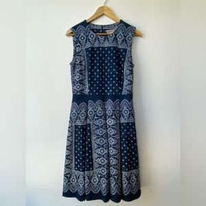 Nanette Lepore Bandana Navy and White Dress Size 4